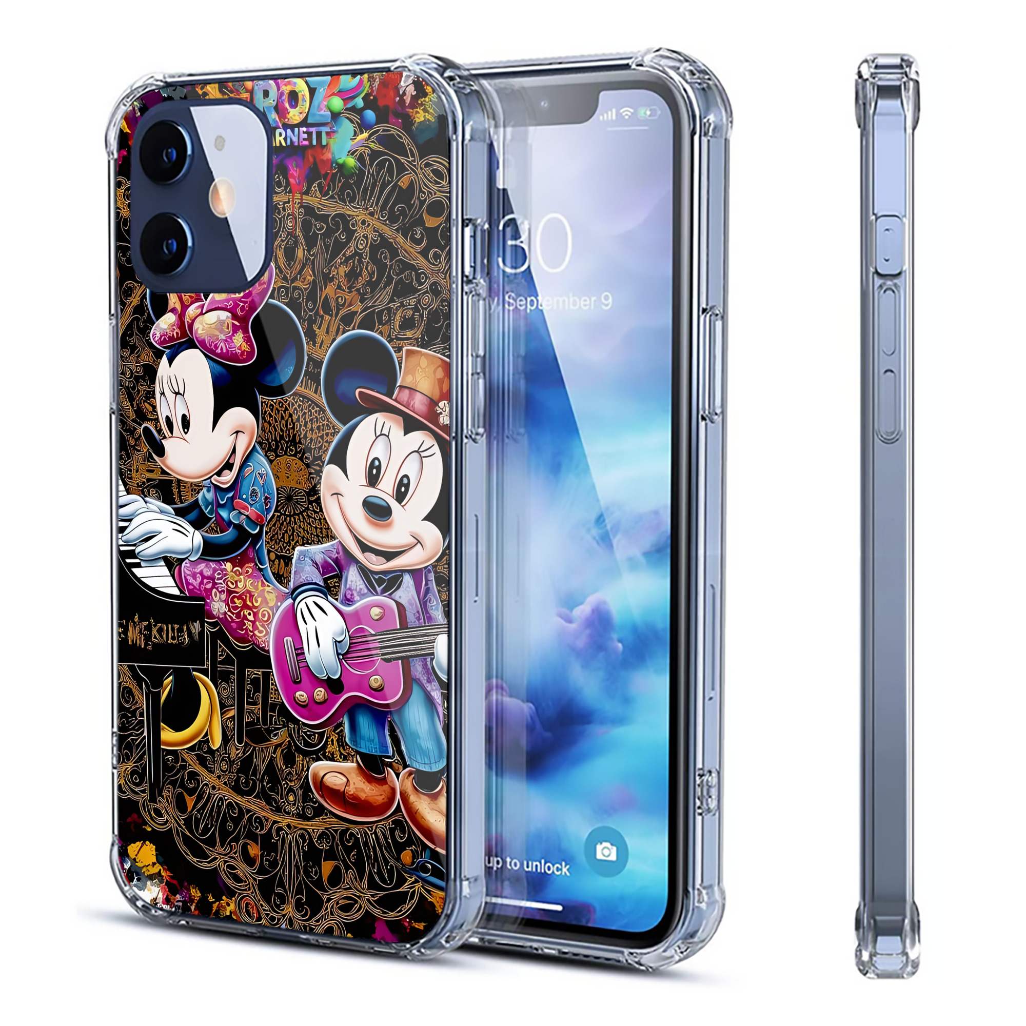 （画像用） ミッキーマウス Mickey Mouse 【iPhone 12シリーズ対応】透明スマホケース（クリアソフトケース）